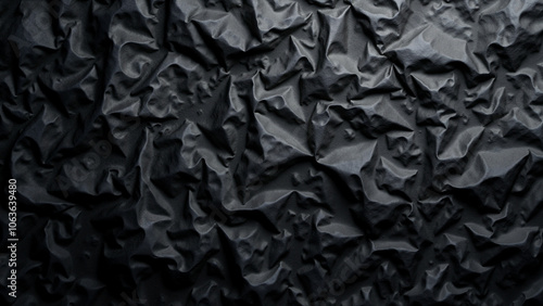 Crumpled Black Paper Texture: Versatile Backdrop for Halloween, Black Friday Promotions, and Creative Projects