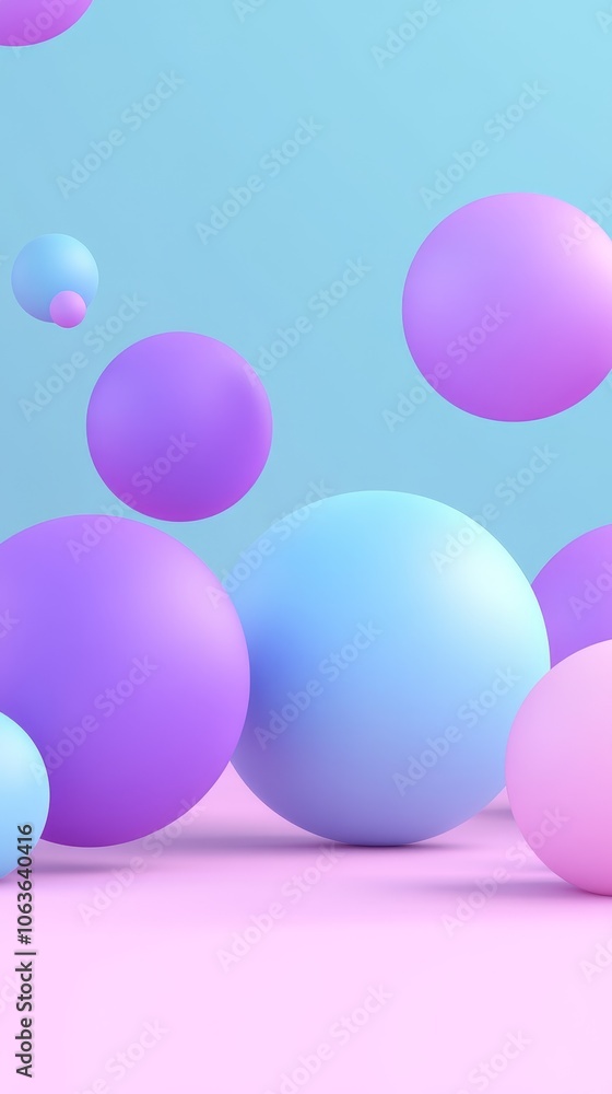 A serene composition of colorful spheres floating in a soft gradient background. A serene composition of colorful spheres floating in a soft gradient background.