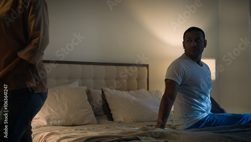 Quadro su tela Sad offended African American woman wife feeling bad about breakup problem relat