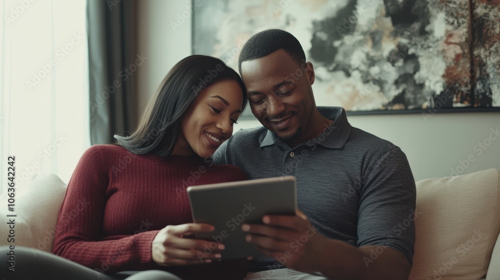 The Couple Using a Tablet The Couple Using a Tablet