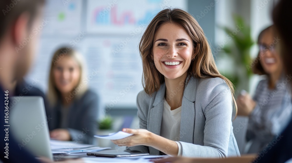 The Confident Businesswoman Smiling The Confident Businesswoman Smiling