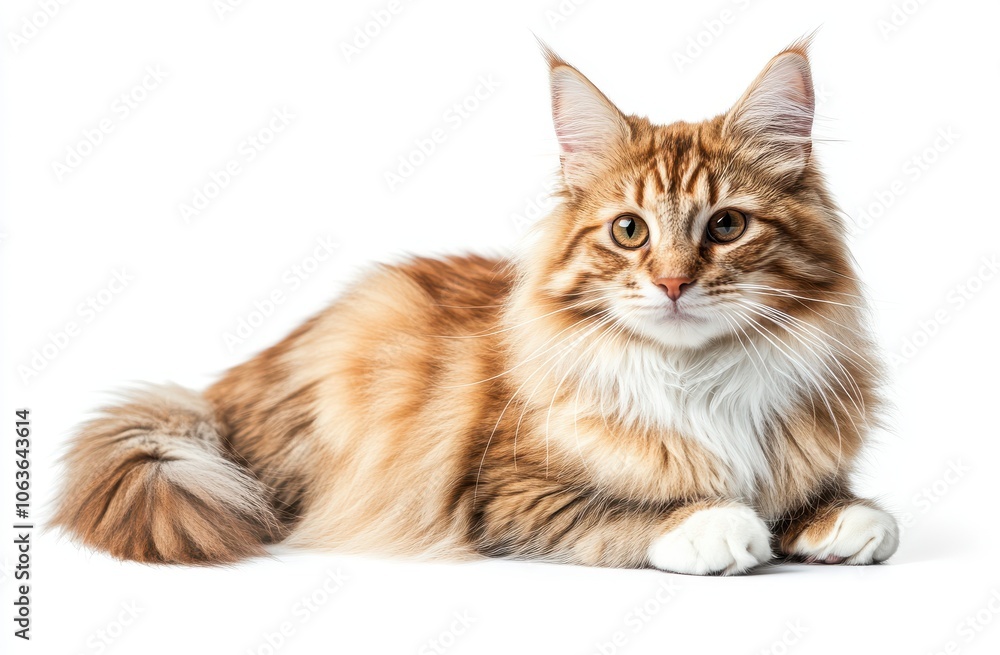 Orange and White Cat in a Relaxed Pose Orange and White Cat in a Relaxed Pose
