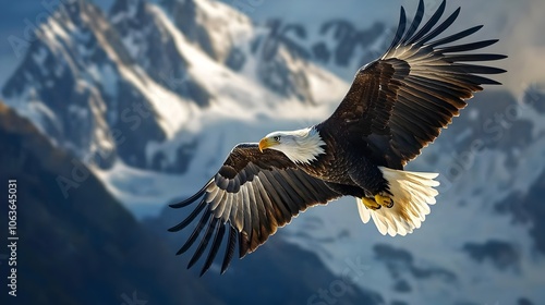 Wallpaper Mural Majestic Bald Eagle Soaring High in the Sky with Outstretched Wings Symbolizing Freedom and Vision Torontodigital.ca