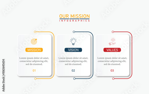 Mission, vision, values, graphic design template. eps 10 on white background	