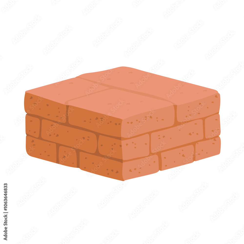 Red bricks in stack in flat design. Building materials at construction site. Vector illustration isolated. Red bricks in stack in flat design. Building materials at construction site. Vector illustration isolated.