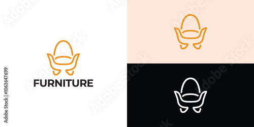 Furniture Logo. Interior Sofa Chair. Furnishing Interior Logo Design Template.