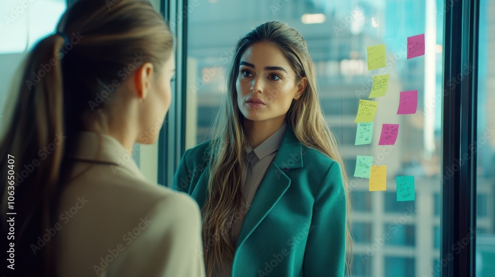 Obraz premium The Woman in Reflection