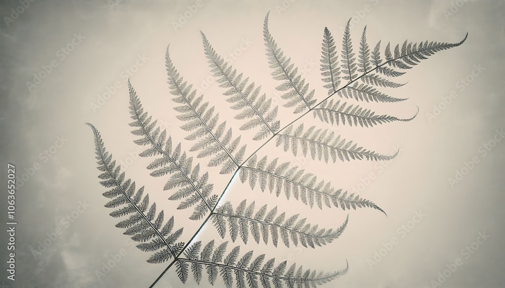 Naklejka premium Nature’s Lace Fern Outlines background,generative ai