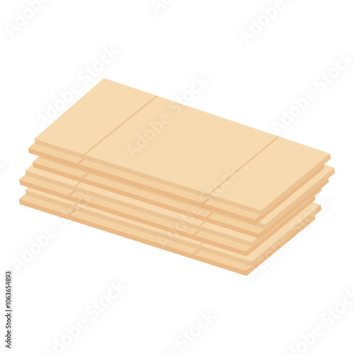 Building wooden planks in flat design. Construction hardwood materials. Vector illustration isolated.