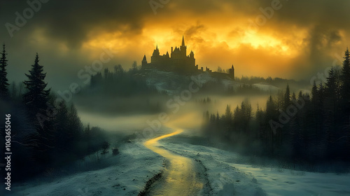 Castle in the Fog -  Winter...