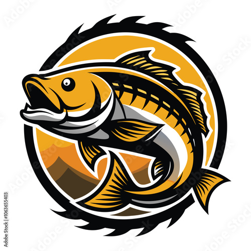 Barramundi logo icon silhouette vector style