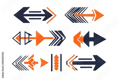 A set of arrows pointing in different directions, representing the various paths and direction options that can be found in New York City's street signs or business marketing materials