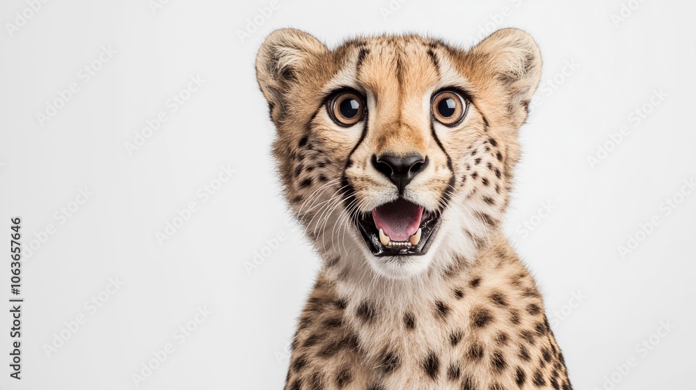 Obraz premium Joyful Surprised Cheetah Portrait