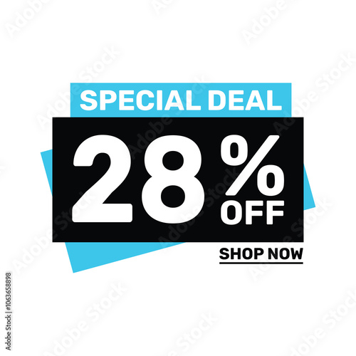 Special deal 28 off price marketing blue color design.