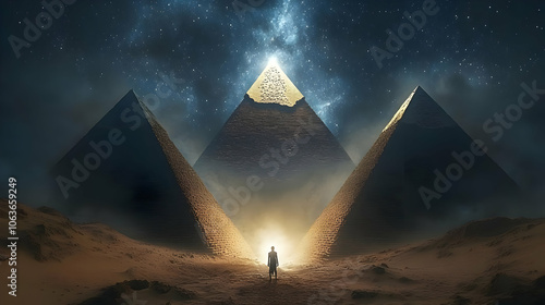 Three Pyramids Under a Star...