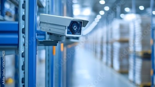 Detailed Close Up of Warehouse Security System for Advanced Monitoring in Supply Chain Logistics