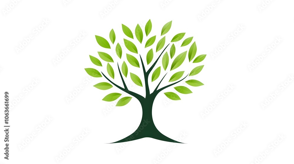 Minimalist Tree Icon Symbolizing Nature and Sustainability on White Background Minimalist Tree Icon Symbolizing Nature and Sustainability on White Background