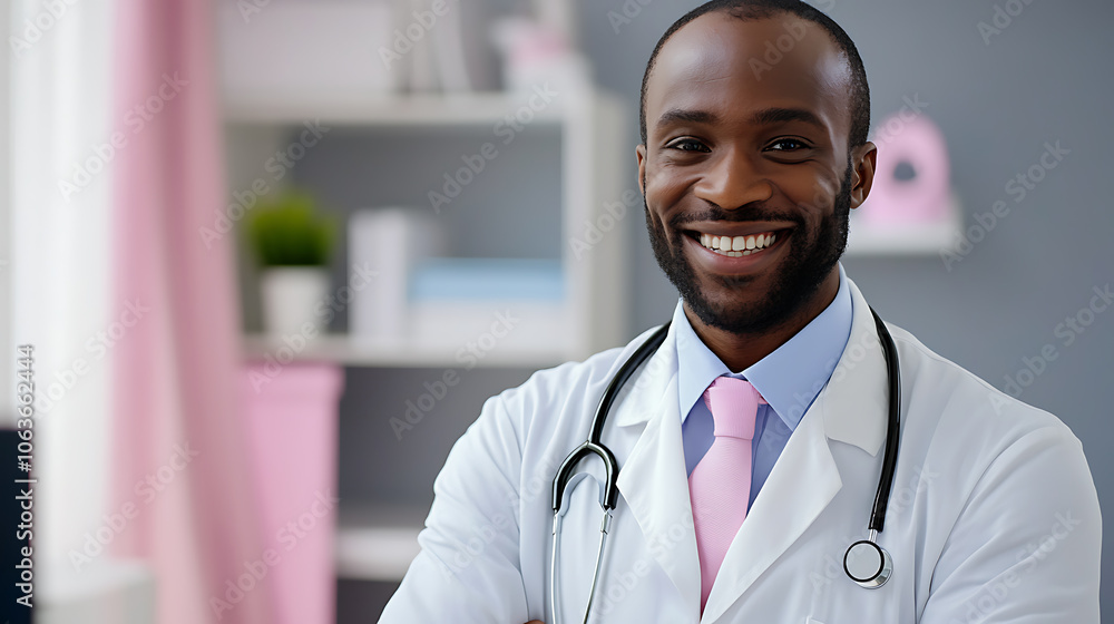 Doctor smiles brightly while providing care Doctor smiles brightly while providing care