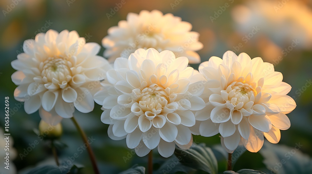 Delicate white Dahlia garden scenes portrayed in peaceful nature pictures Delicate white Dahlia garden scenes portrayed in peaceful nature pictures