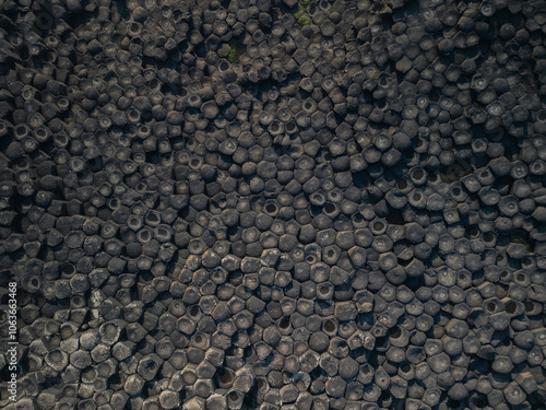Texture of the ground at giant's causeway