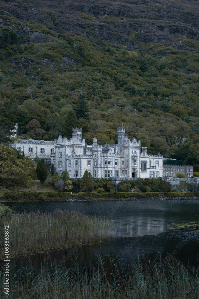 Castle on the lake at blue hour
