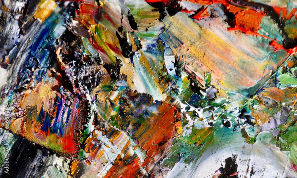 Fototapeta premium Abstract art background . Hand painting artwork . Canvas .