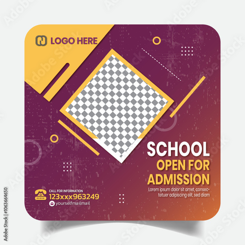 Unique Luxury Social Media School  Post Design Web Banner