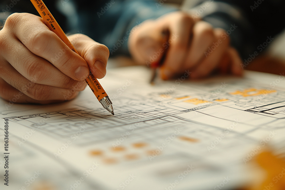 people drawing diagrams together on paper. people drawing diagrams together on paper.