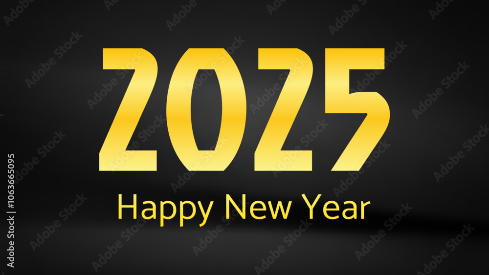 2025 Happy New Year on dark silk background 2025 Happy New Year on dark silk background