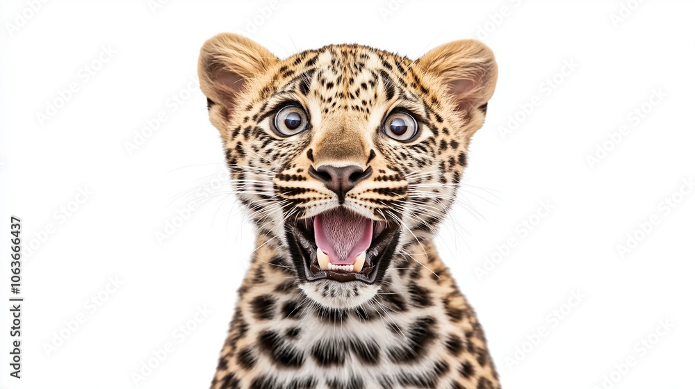 Happy Surprised Leopard Portrait Happy Surprised Leopard Portrait