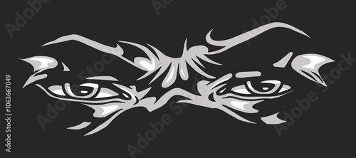 Expressive gaze on dark background