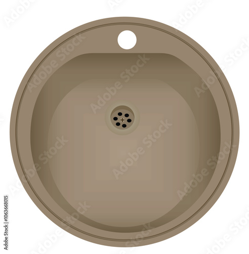 Washbowl top view. vector illustration