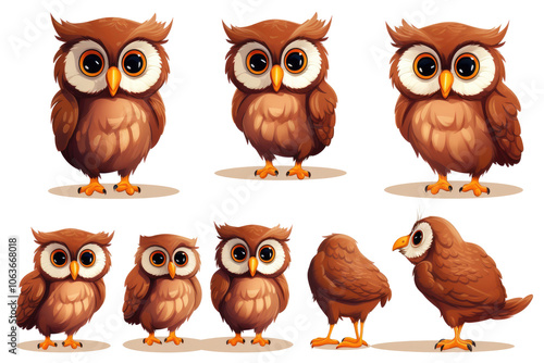 Wallpaper Mural  Cute cartoon owl character on transparent background Torontodigital.ca
