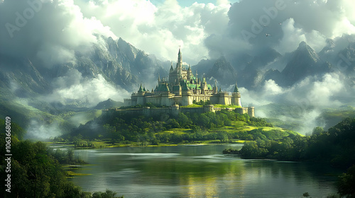 Fantasy Castle Landscape Il...