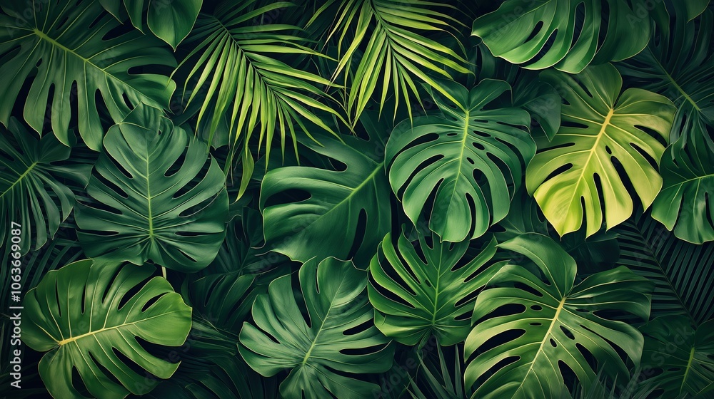 custom made wallpaper toronto digitalTropical Leaf Background Pattern