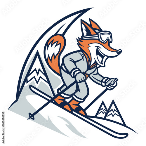 skiing in the mountains