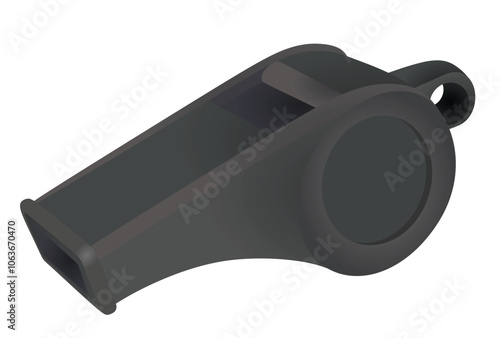 Metal referee whistle. vector illustration