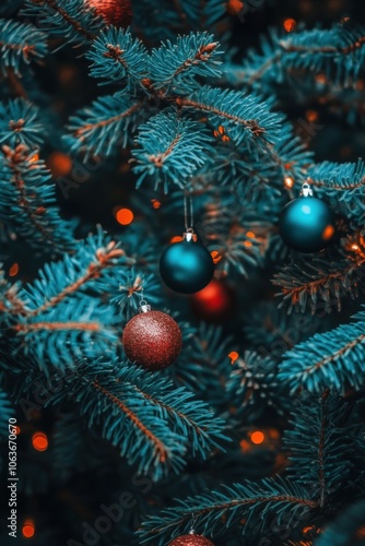 Festive Christmas tree adorned with colorful ornaments