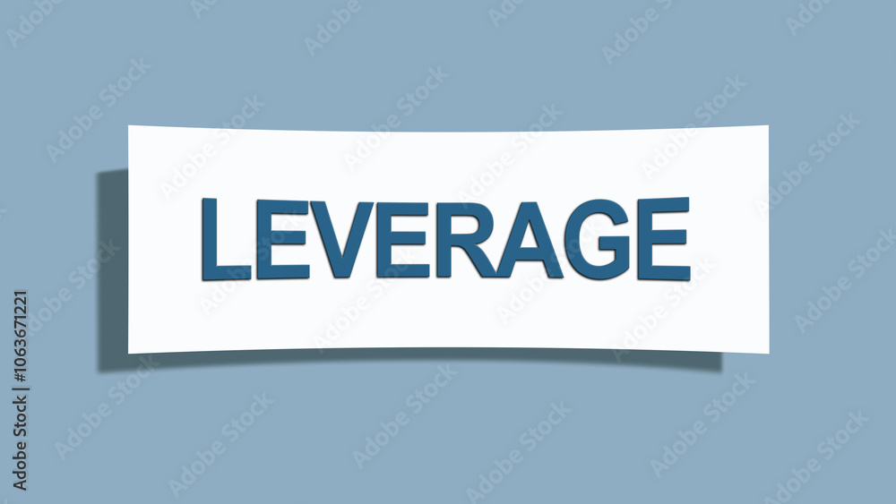 Leverage. A card isolated on blue background. Leverage. A card isolated on blue background.