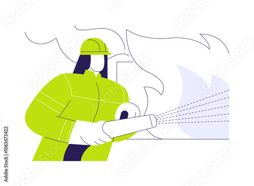 Firefighter abstract concept vector illustration.