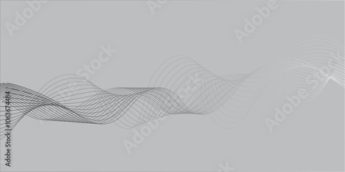 Abstract wave blend lines on transparent background. Design for banner, wallpaper, background and many more. Undulate Grey Wave Swirl, frequency sound wave, twisted curve lines with blend effect.	
