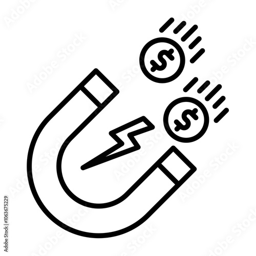  Attracting investments icon, outline vector illustration