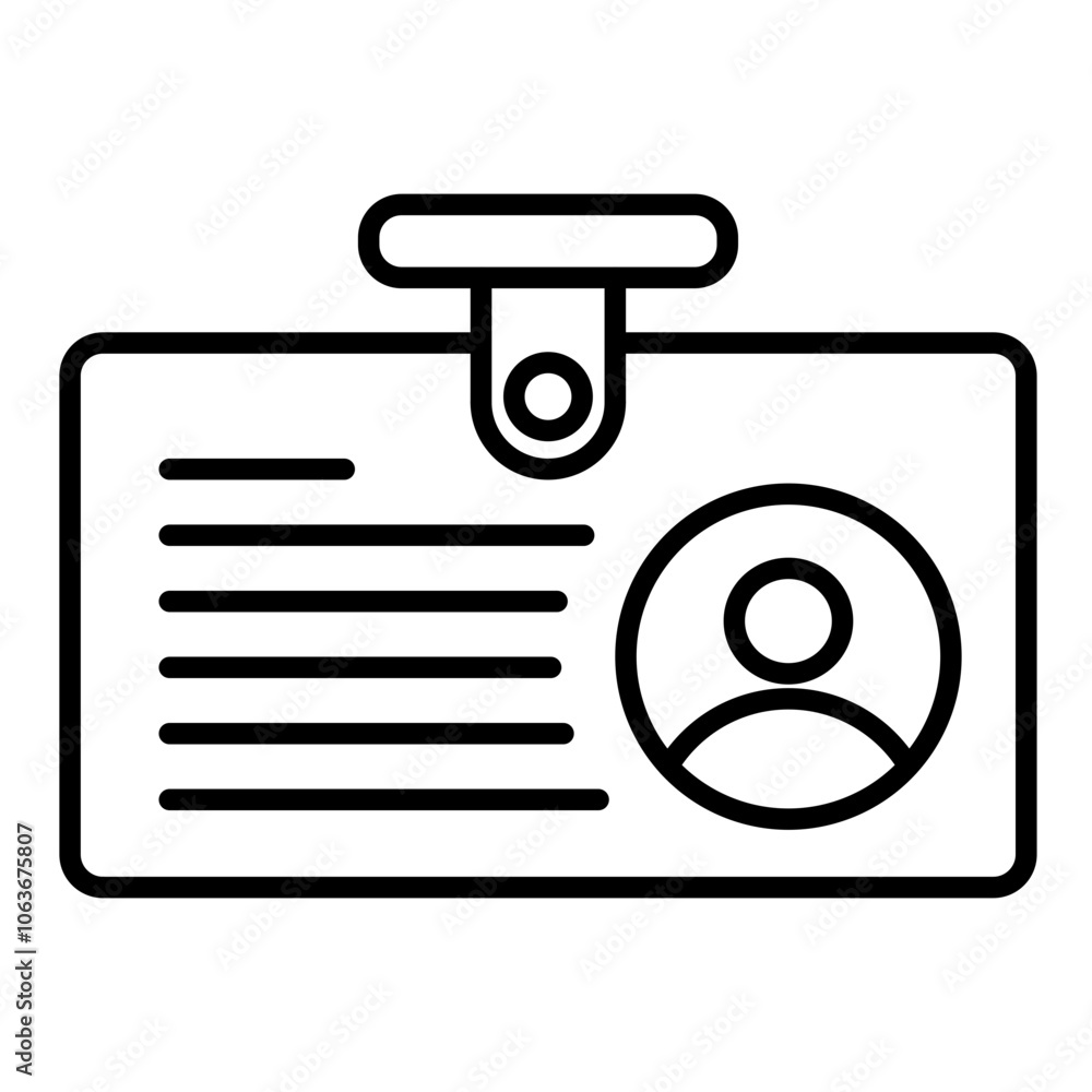Identity icon, outline vector illustration Identity icon, outline vector illustration