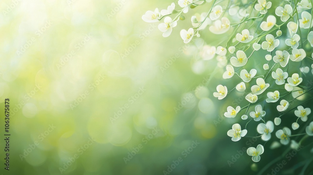 Fototapeta premium Magnified View of Tiny Wildflowers in Natural Setting