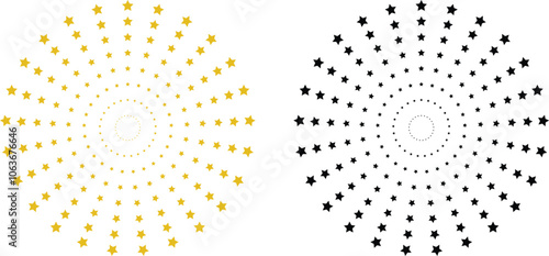 Stars in circle. stars circle pattern stencil. Clipart image isolated on white background. infographics, chart, presentation, app, Simple logo vector illustration