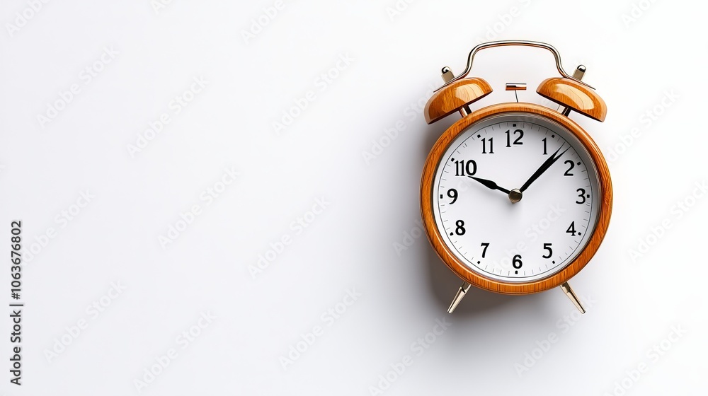 Time is of the Essence: A Classic Orange Alarm Clock on a White Background Time is of the Essence: A Classic Orange Alarm Clock on a White Background