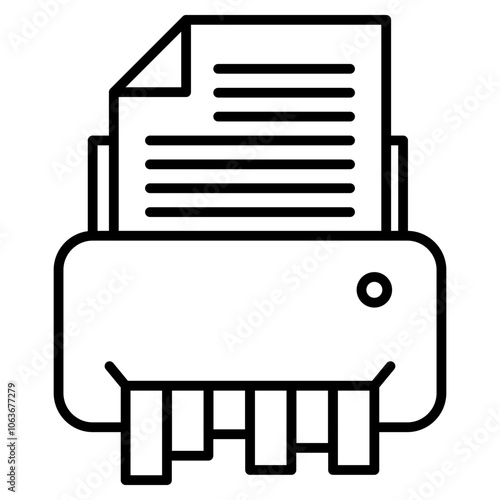 Shredder  icon, outline vector illustration