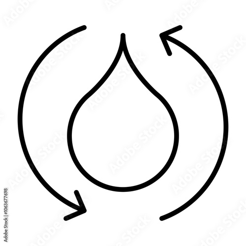  Water purification icon, outline vector illustration
