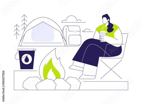 Campfire safety rules abstract concept vector illustration.