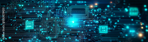 Futuristic Digital Circuit Board Design